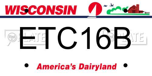 ETC16B Wisconsin License Plate