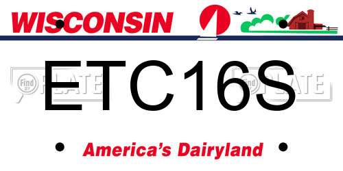 ETC16S Wisconsin License Plate