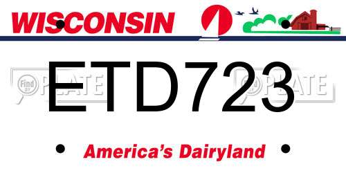 ETD723 Wisconsin License Plate