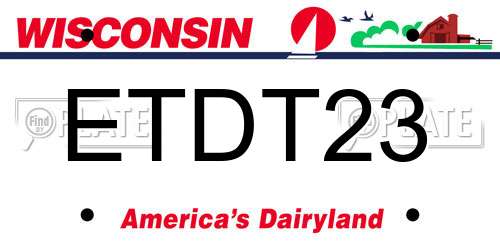 ETDT23 Wisconsin License Plate
