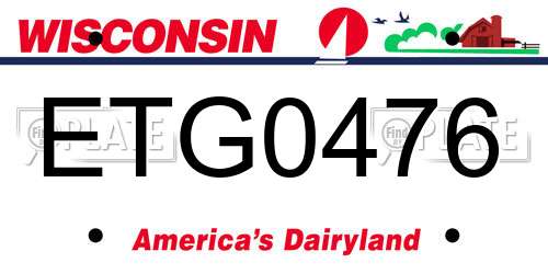 ETG0476 Wisconsin License Plate
