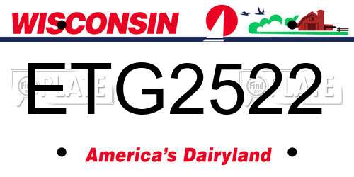 ETG2522 Wisconsin License Plate