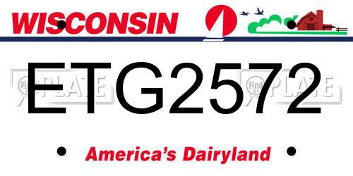 ETG2572 Wisconsin License Plate