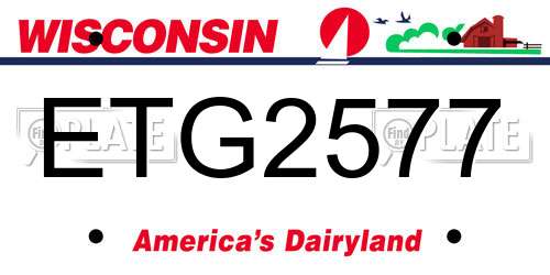 ETG2577 Wisconsin License Plate