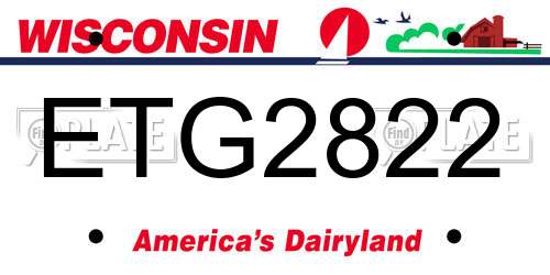 ETG2822 Wisconsin License Plate