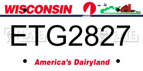 ETG2827 Wisconsin License Plate