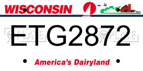 ETG2872 Wisconsin License Plate