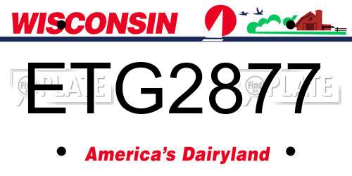 ETG2877 Wisconsin License Plate