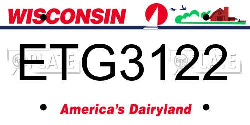 ETG3122 Wisconsin License Plate