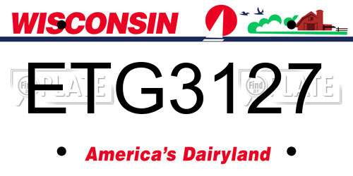 ETG3127 Wisconsin License Plate