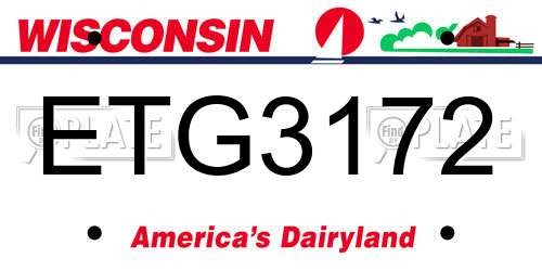 ETG3172 Wisconsin License Plate
