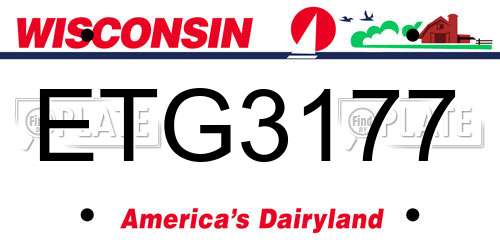 ETG3177 Wisconsin License Plate