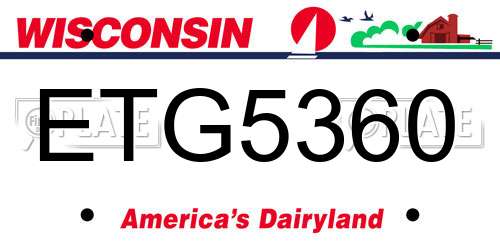 ETG5360 Wisconsin License Plate