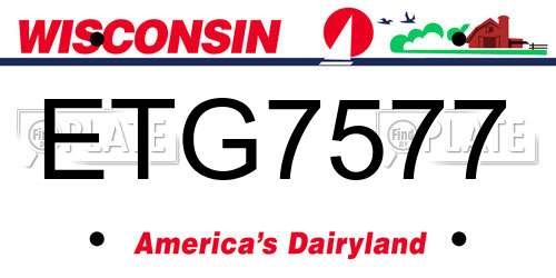 ETG7577 Wisconsin License Plate