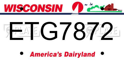 ETG7872 Wisconsin License Plate