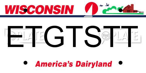 ETGTSTT Wisconsin License Plate