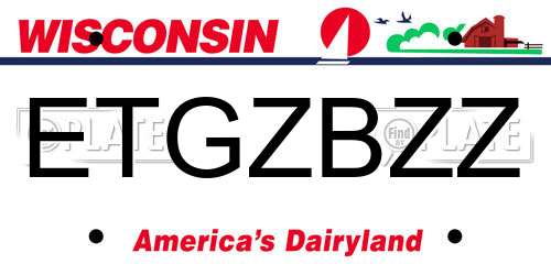 ETGZBZZ Wisconsin License Plate