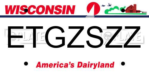 ETGZSZZ Wisconsin License Plate