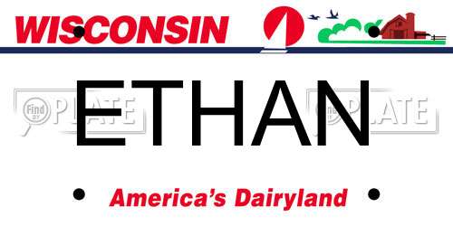ETHAN Wisconsin License Plate