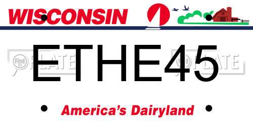 ETHE45 Wisconsin License Plate