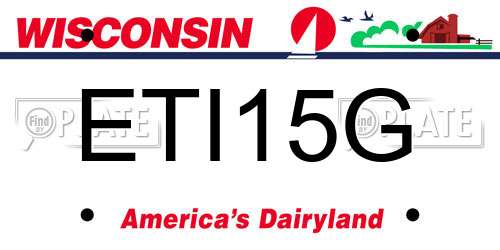 ETI15G Wisconsin License Plate