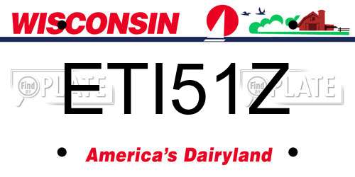 ETI51Z Wisconsin License Plate