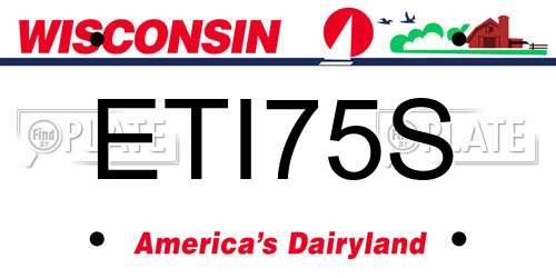 ETI75S Wisconsin License Plate