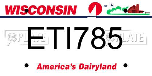 ETI785 Wisconsin License Plate