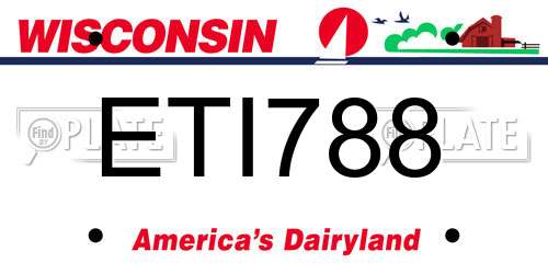 ETI788 Wisconsin License Plate