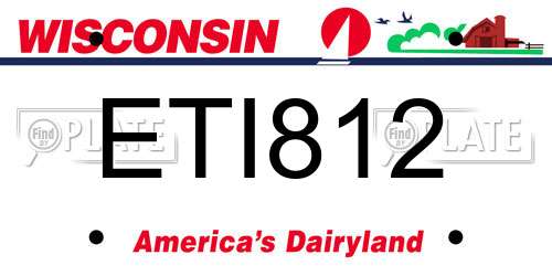ETI812 Wisconsin License Plate