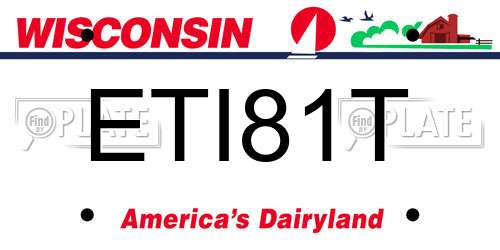 ETI81T Wisconsin License Plate