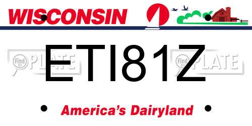 ETI81Z Wisconsin License Plate