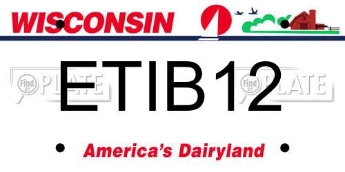 ETIB12 Wisconsin License Plate