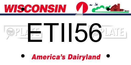 ETII56 Wisconsin License Plate