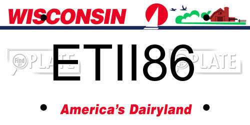 ETII86 Wisconsin License Plate