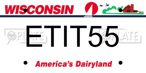 ETIT55 Wisconsin License Plate