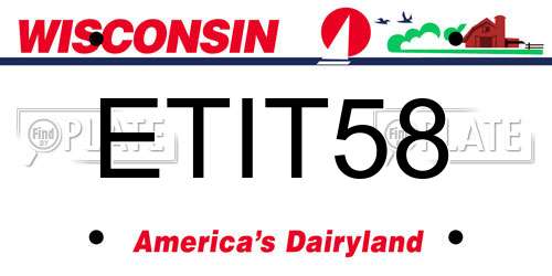 ETIT58 Wisconsin License Plate