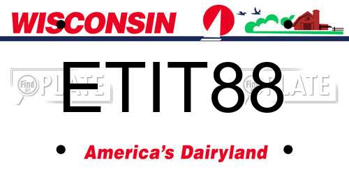 ETIT88 Wisconsin License Plate