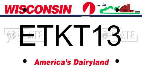ETKT13 Wisconsin License Plate