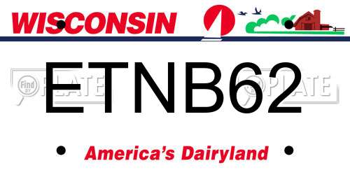 ETNB62 Wisconsin License Plate