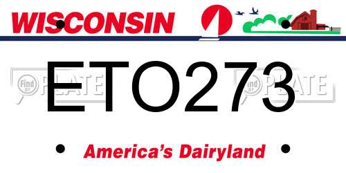 ETO273 Wisconsin License Plate