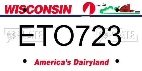 ETO723 Wisconsin License Plate