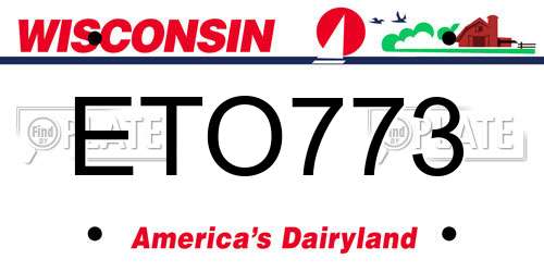 ETO773 Wisconsin License Plate