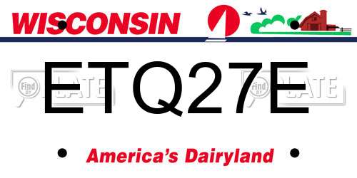 ETQ27E Wisconsin License Plate