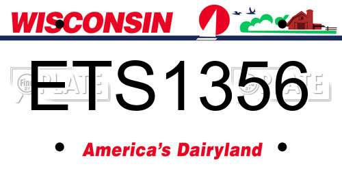 ETS1356 Wisconsin License Plate