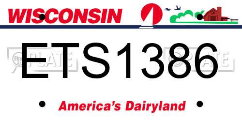 ETS1386 Wisconsin License Plate