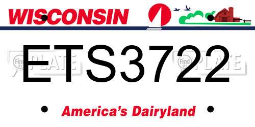 ETS3722 Wisconsin License Plate