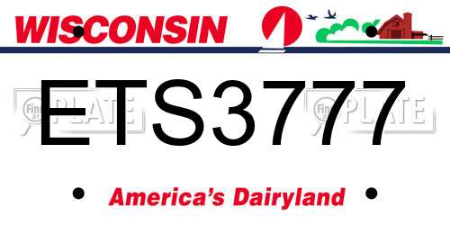 ETS3777 Wisconsin License Plate