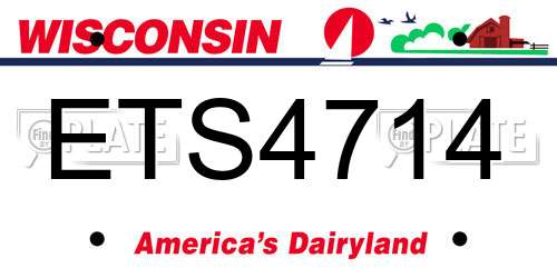 ETS4714 Wisconsin License Plate