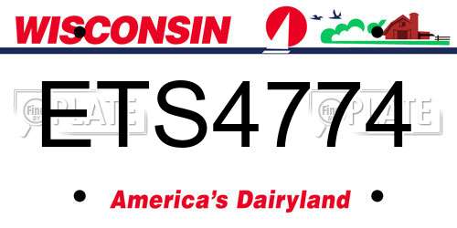 ETS4774 Wisconsin License Plate